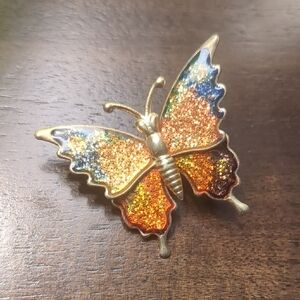 Colorful Glitter Butterfly Brooch